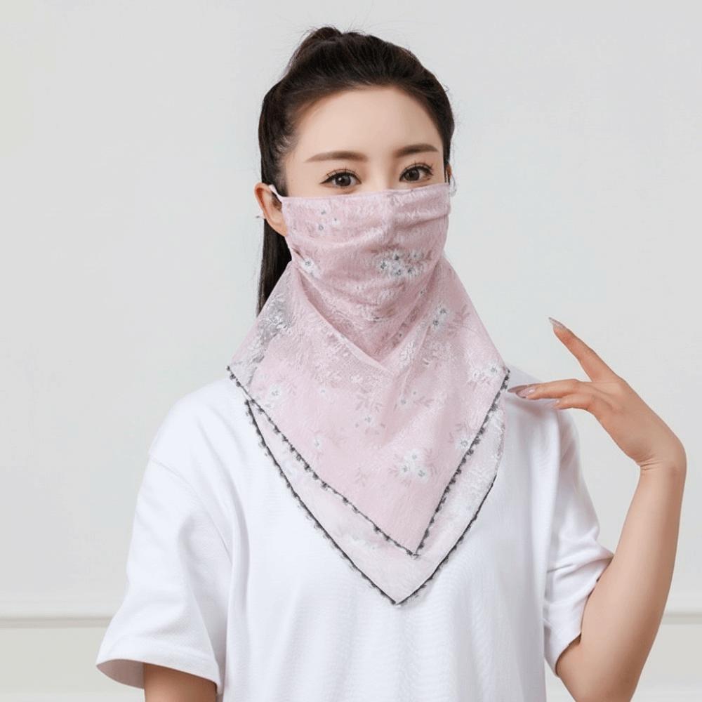 Fashion Elastic Ice Silk Mask Lace Face Shield Sunscreen Veil Face Scarves Neck Scarf Face Cover Sports