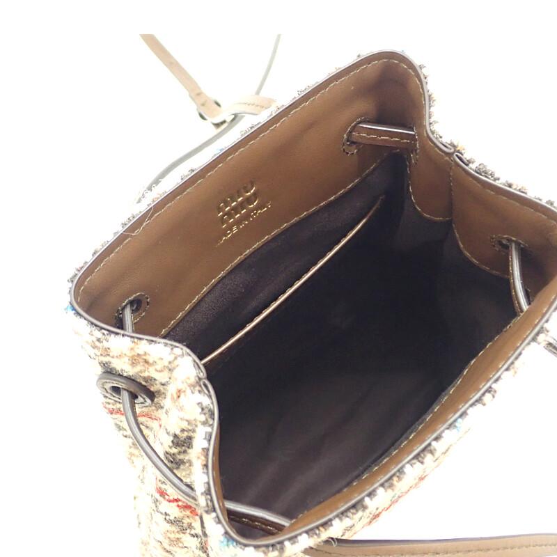 MIUMIU  5NF460-2DU5-F0040 Shoulder Bag Brown/beige wool/leather Women