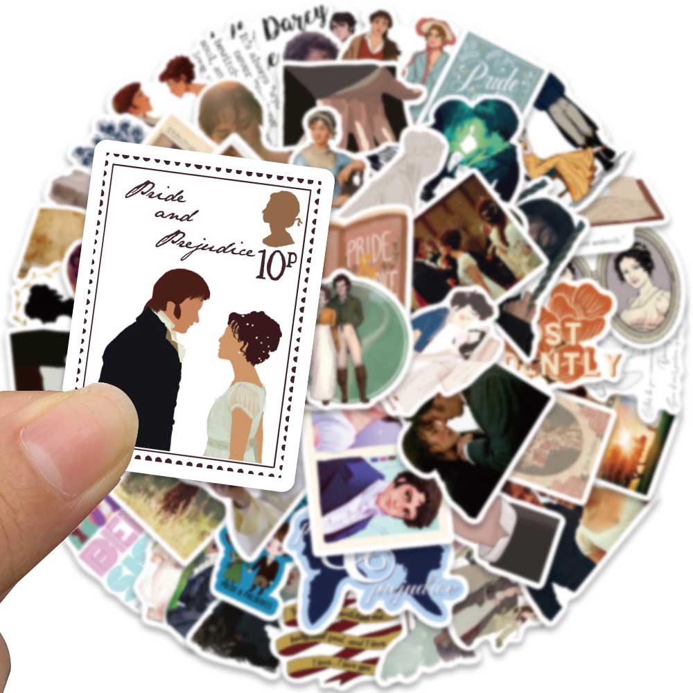 50Pcs Pride And Prejudice Graffiti Art Vinyl Waterproof Stickers For Water Bottle Laptop Skateboard Scrapbook Luggage Kids Toy