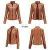 Women's European & American Spring/Autumn Leather Motorcycle Jacket - Stylish Short Design