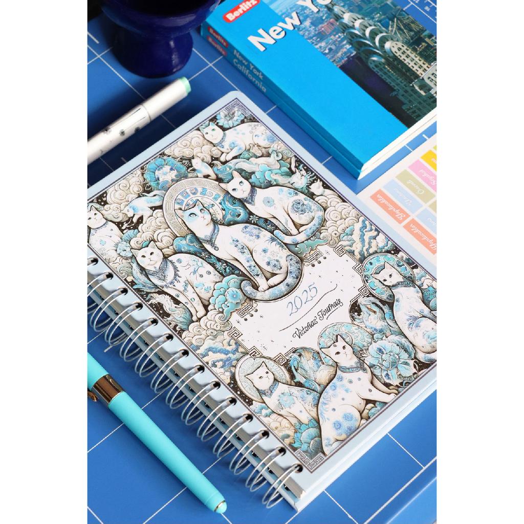 Спиральная твердая обложка Ежедневная повестка дня на 2025 год A5