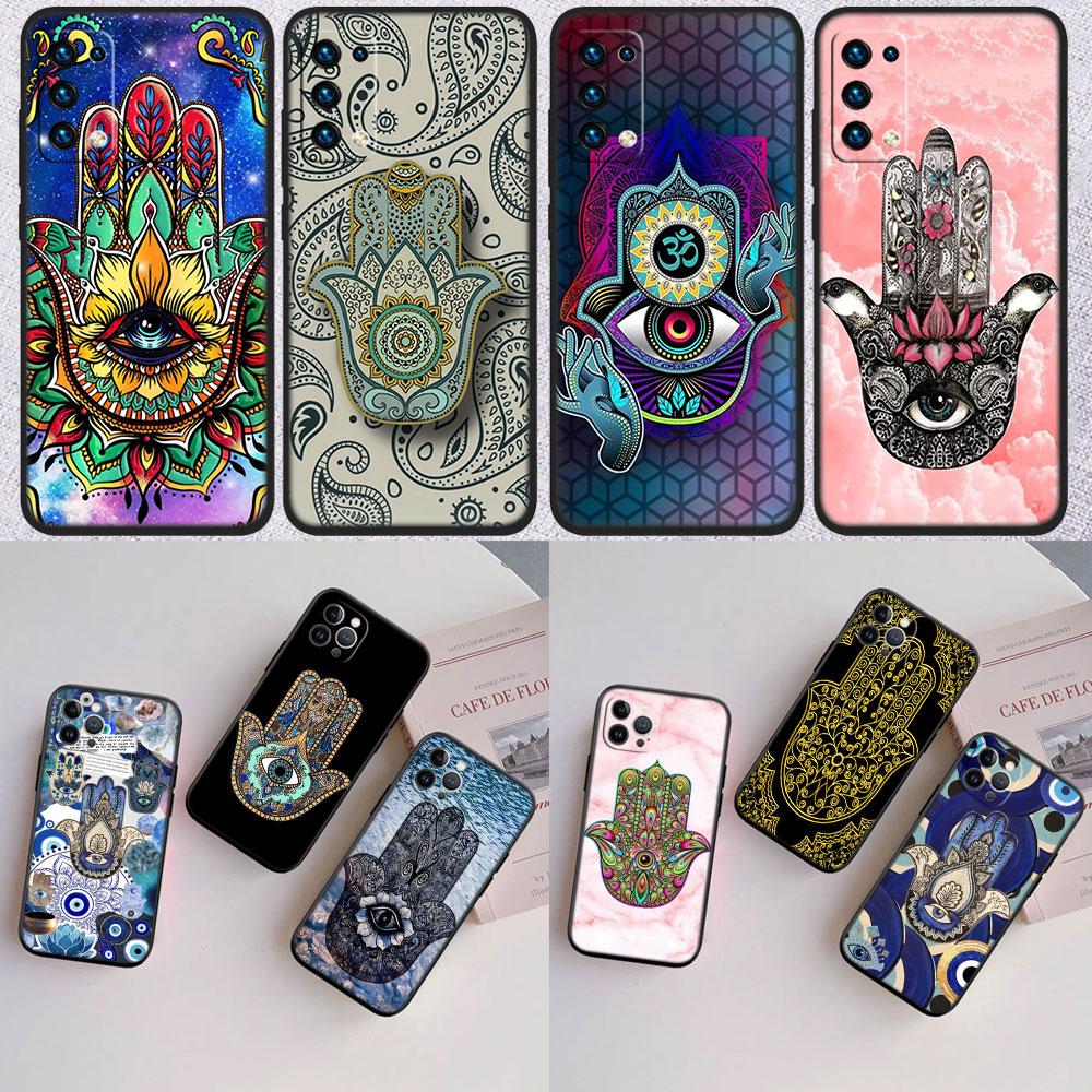 Hamsa Hand Amulet Psychedelic New High-End Shell Phone Case for OPPO A3 Pro A72 A74 A76 A77 A77S A78 A79 A94 A95 A18 A40M A58