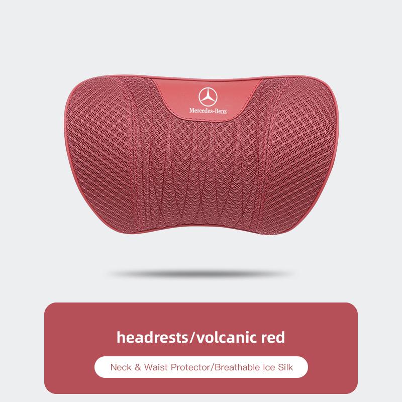 2025 Hot Ice Silk Seat Cover Car Cushion Headrest Lumbar Support Pad For Mercedes Benz AMG W204 W205 W203 W211 W212 W213 W201 W2