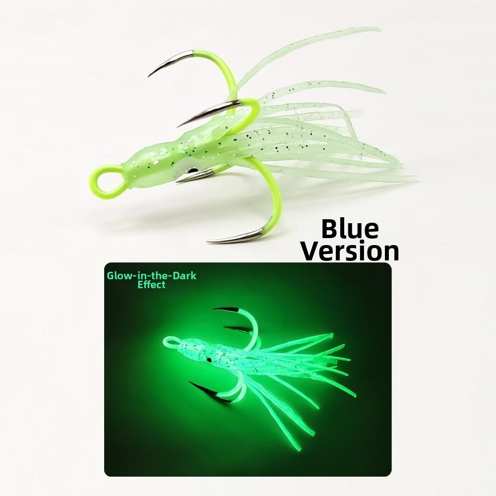 5pcs Four Hooks Squid Bait Hooks Night Light Octopus Jig Hooks Saltwater Fishing
