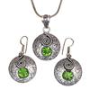 Peridot   Gemstone Pendant Jewelry Set Quartz Necklace 18-20''