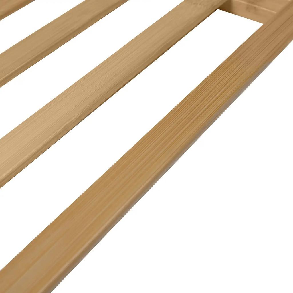 Вешалка стойка для одежды Supretto напольная бамбуковая с полками (9168)