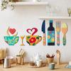 7pcs 2D Coffee-Themed Wall Art Vintage Wall Decor Country Style Kitchen Wall Sign  Kitchen Wall