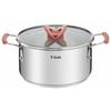 Tefal Two-handed Pot 20cm IH Compatible with Gas Fire, Free of Hazardous Substances Such As PFOA, 10 Year Warranty "Optispace IH Stainless Steel Stew