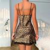 Women Pajama Sexy Leopard Dress Nightdress Side Split Lace Sleep Dress Female Lingerie Nightgown Homewear Clothing