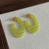 Multi-color acetic acid resin U-shaped earrings Macaron fresh vacation white high-end earrings fashion light luxury earrings