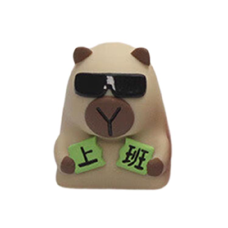 Цветные градиентные кейкапы из смолы с изображением капибары Компактный размер Легкая конструкция Для механических переключателей