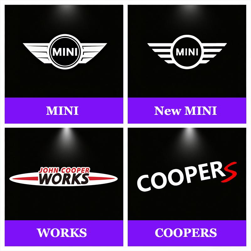 2pcs MG HD Car Door Welcome Light Led Projector Lamp For MINI Cooper R56 R55 F55 F56 R50 JCW Cabrio Aceman Countryman WORKS mjewr55