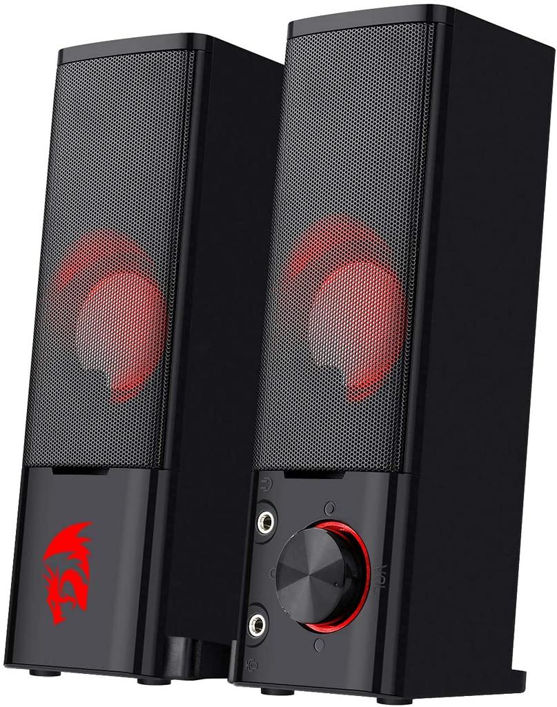 Redragon GS550 PC Gaming Channel Soundbar для Настольного ПК Компактный и Управляемый Наушники Красный USB-кабель в комплекте Динамики, 2.0 Компьютеры, Размер, Разъем,