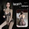 Manyan Sexy Lace Mesh Babydoll Nightgown Set, Style 1912
