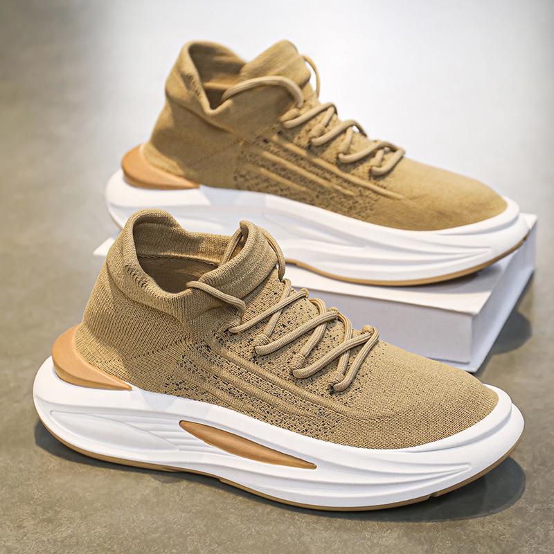 2025 Новые осенние дышащие сетчатые кроссовки Fly Woven Autumn для бега, повседневные кроссовки с мягкой подошвой для мужчин, мужская обувь