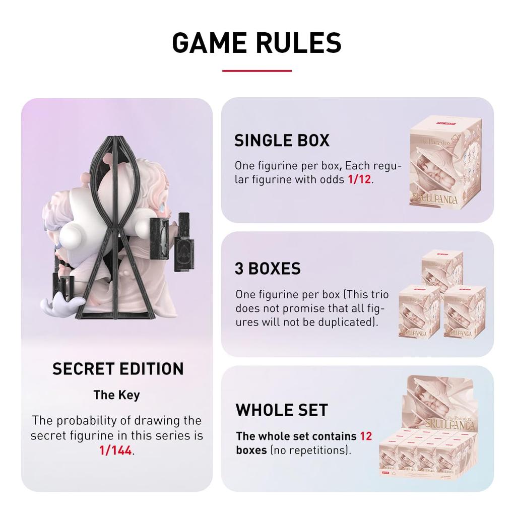 SKULLPANDA Серия Парадокс Pop Mart Гашапон Фигурка Сюрприз Пластиковая Модель Премиальная Игрушка ПВХ Мягкий Винил Оригинальный Персонаж Подарок на День Рождения [3 Штуки]