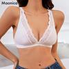 Women's Deep V Lace Bra Thin Breathable Wireless Underwear Large Size Push Up Tank Top