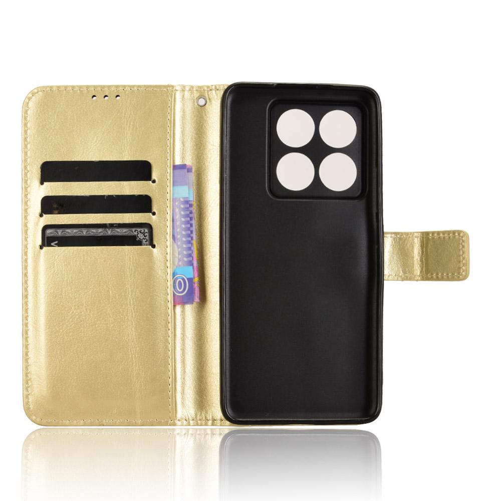 Чехол для Xiaomi 14T Pro, чехол-бумажник из ПУ-кожи с текстурой Crazy Horse
