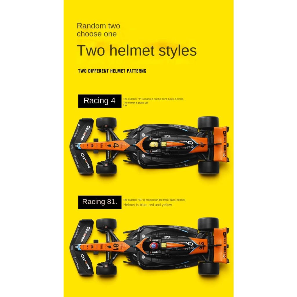 Diecast 1/24 Scale McLaren F1 MCL60 2023 Racing Car Alloy Model Collection Metal Toy Vehicle Birthday Gift for Children Boy Home Decor