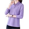 [M-Thing] рубашка-поло с длинным рукавом, топы с воротником, дышащая спортивная одежда для гольфа, расслабляющая женская весенне-летне-осенняя фиолетовая фиолетовая большого размера для упражнений