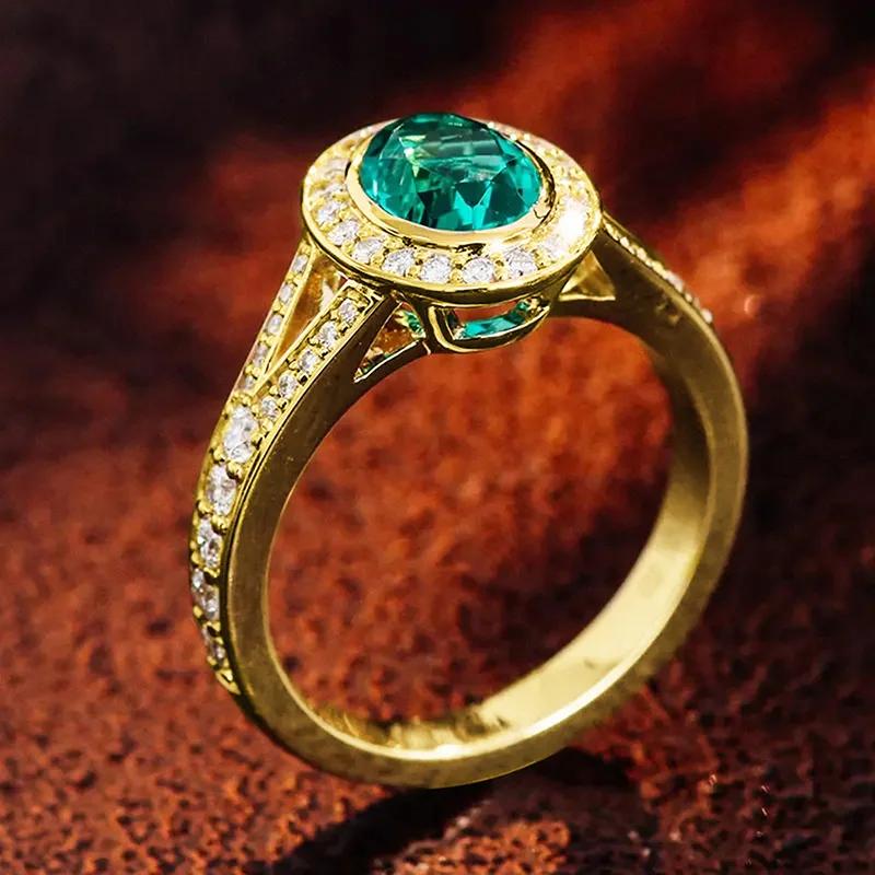2026 New High-end Light Luxury Noblewoman Ring, Women's  Feeling, Oval Zircon Single  Fashionable Design Zircon