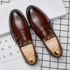 Fashion Luxury Loafers Men Casual Shoes Slip On Leather Dress Shoes Plus Size 38-46 Brogue Carving Loafer Soft Driving Shoes