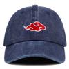 Naruto Anime Akatsuki Red Cloud Embroidery Soft Crown Baseball Cap Adjustable Peaked Hat Casual Outdoor Sun Hat Unisex