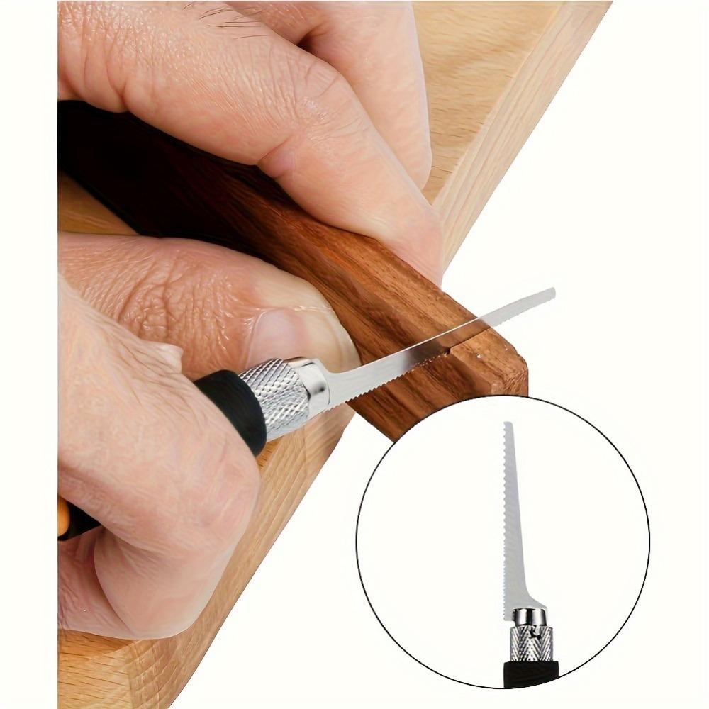 Набор из 8 мини-пил для поделок, точный нож для хобби своими руками со сменными стальными лезвиями для резки дерева и поделок, ручной многофункциональный инструмент