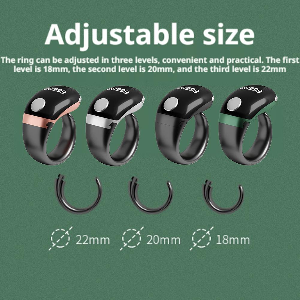 Умное кольцо для зикра для мусульман Тасбих OLED Цифровой счетчик Тасбих Время молитвы Вибрационное напоминание Водонепроницаемый Type C