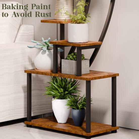 Indoor Plant Stand 155CM Tall with Grow Lights, 9 Tiered Shelf, Metal 155cm Large Holder Shelf Display Rack Holder, Half-Moon Flower for Living Room