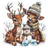 Christmas Elk Snowman Balcony Glass Doors and Windows Home Landscaping Window Stickers