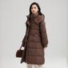 High-end women's belt padded jacket, foreign temperament, medium and long thickened padded jacket, new cold-proof clothing, padded clothing for women