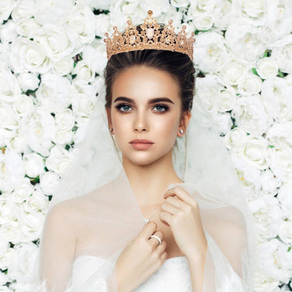 Корона-тиара Роскошная винтажная свадебная корона в стиле барокко Прическа Корона Тиара Кристалл Горный хрусталь Корона