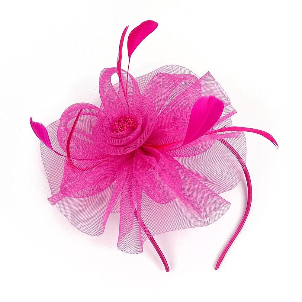 Повязка для волос на чайную вечеринку с перьями и лентой, шляпа-дерби, винтажные шляпы-чародейки для женщин