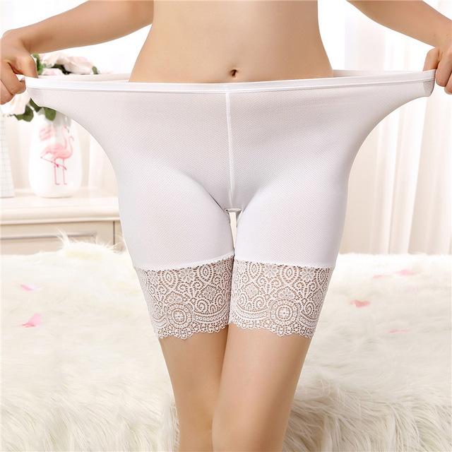 Seamless Underwear Shorts Women Soft Cotton Safety Short Pants Female Sexy Lace Black Boxers Women Plus Size Panties EMA