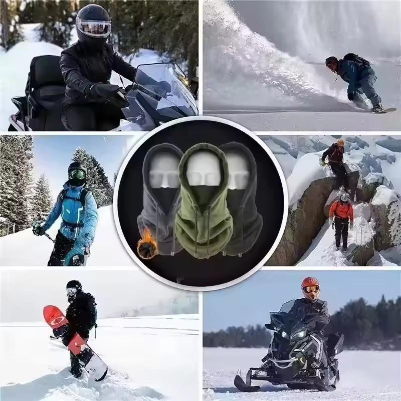 Winter Balaclava Hood for Unisex with Adjustable Drawstring Windproof Mask Full Face Ski Mask Hat Men's Hat Scarf Accessories