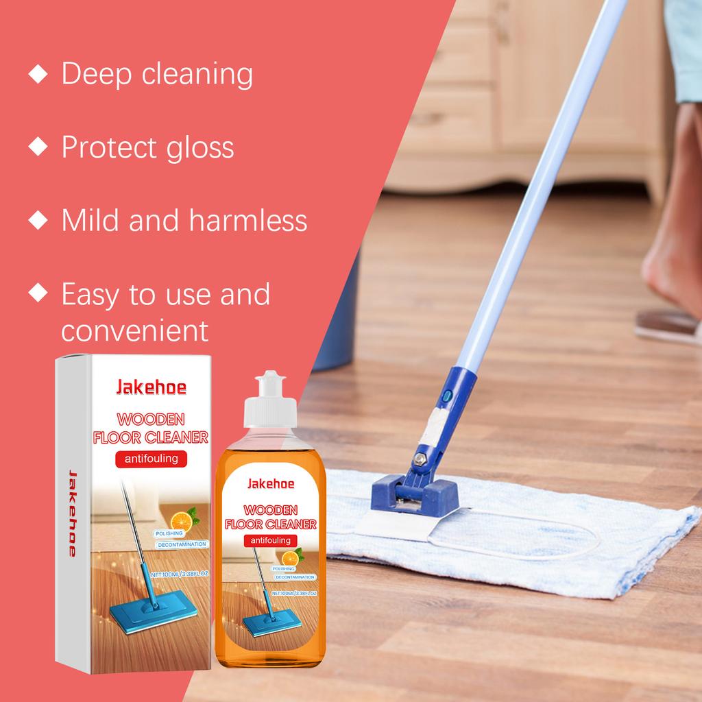 100ml Concentrated Wood Floor Cleaner Removes Stains Polish Shine Orange Scent Foam for Hardwood Laminate Tile Safe Quick Drying