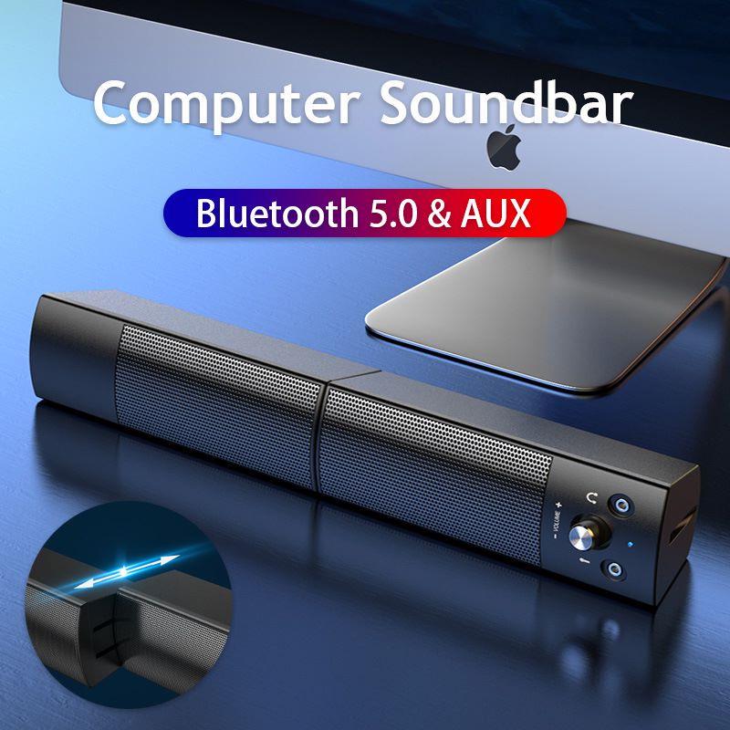 Bluetooth Computer Speaker with Microphone and Subwoofer - AUX&USB Playback, Small Speaker for Desktop, Laptop, and More