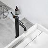 Modern Matte Black Single-Handle Tall Basin Faucet 304 Stainless Steel Vessel Sink Faucet with One-Hole Drain for Bathroom