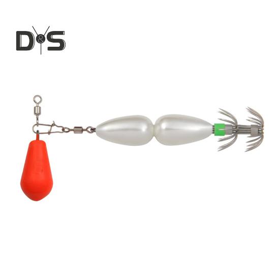 9CM/27G крючок для ловли кальмаров с разноцветными бусинами, двухслойный вертлюжный крючок-зонтик, крючок для ловли каракатицы, рыболовный крючок для ловли в пресной и соленой воде