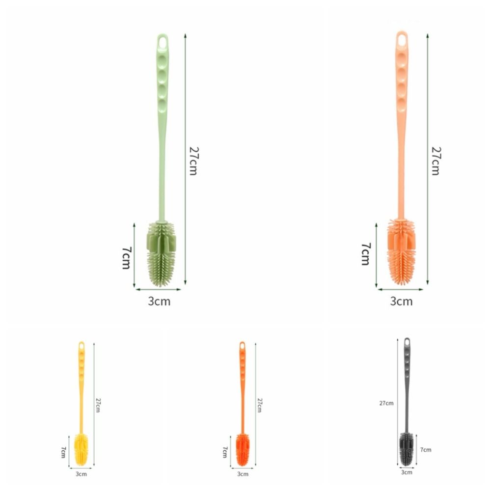 Long Handle Bottle Cleaning Brush Multipurpose Cup Scrubber Cleaning Supplies Glass Cleaner Groove