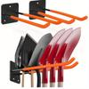 1pc Heavy Duty Steel Wall-Mounted Garage Storage Hook Organizer - Multi-Functional Tool Hanger for Shovels, Rakes, Garden Tools - Space