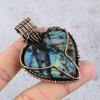 Labradorite Pendant, Handmade Gemstone 999 Copper Wire Wrapped Pendant Antique Jewelry, For Gift Silver Jewelry