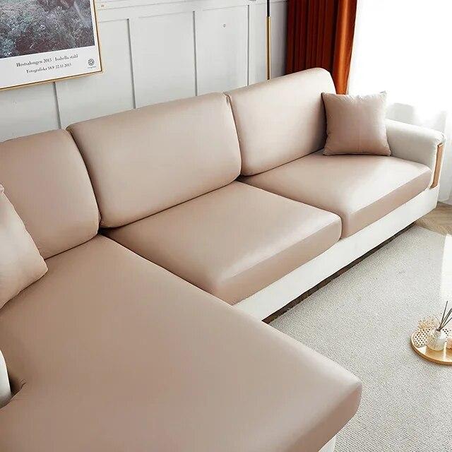 PU Leather Sofa Seat Cushion Covers Waterproof Anti-dirty Slipcover Seat Protector Corner L-shaped Sofa Cover 1/2/3/4 Seater
