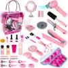 DeAO Набор для девочек «Салон красоты» 35 шт. Детские наборы для игры в макияж с феном, зеркалом, плойкой и другими аксессуарами Мода для детей и малышей