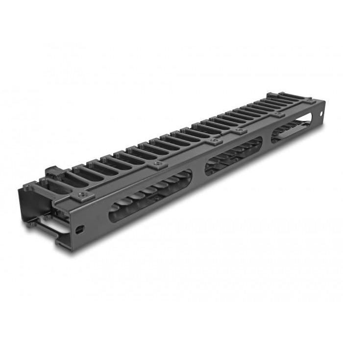 Panneau de routage de câbles 19″ - DeLOCK - 3 Ouvertures - 1 unité - Noir