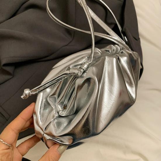 Women Clutch Purses Faux Leather Evening Bag Crossbody Purse Ruched Cloud Handbag Waterproof Shoulder Bag for Wedding Date Party