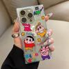 Clear Square Back Tube Case Protection For iPhone 13 12 14 Pro Max 15 Plus 16 ProMax 11 Anti-Oxygen,Star Crayon Shin Chan Pattern Casing
