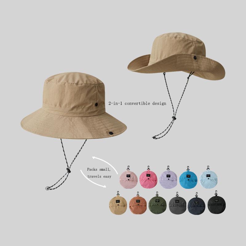 New Quick-Dry Waterproof Bucket Hat - Lightweight Foldable Wide Brim Sun Hat for Men & Women