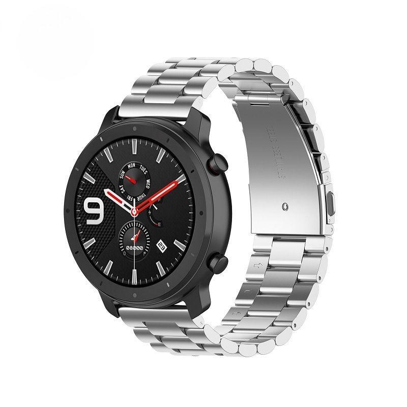 Three-bead Stainless Steel Watch Strap for Amazfit GTR 42mm/47mm Three-bead Metal Watch Strap